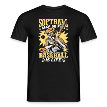 Baseball ist Leben - Männer T-Shirt - Schwarz - Vorne - AI Model Male 178 light (178cm)