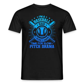 Papa de baseball de la fête des pères - T-shirt homme - noir - Devant - AI Model Male 178 light (178cm)