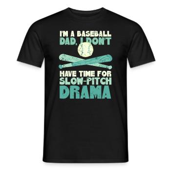 Fête des pères de baseball - T-shirt homme - noir - Devant - AI Model Male 178 light (178cm)