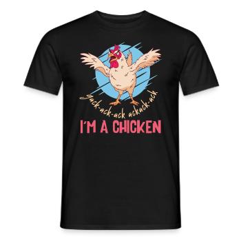 I'm A Chicken Custome Kids - Men's T-Shirt - black - Front - AI Model Male 178 light (178cm)