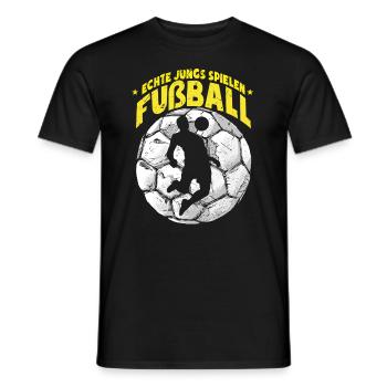 Echte Jungs Spielen Fußball Fußballspieler - Männer T-Shirt - Schwarz - Vorne - AI Model Male 178 light (178cm)