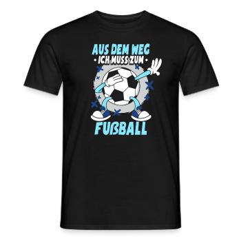 Ich Muss Zum Fußball - Männer T-Shirt - Schwarz - Vorne - AI Model Male 178 light (178cm)