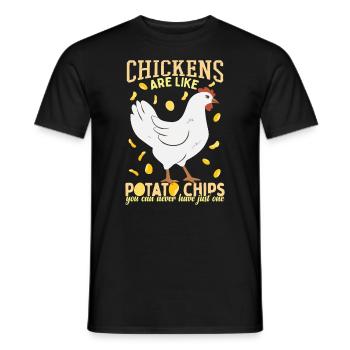 Les poulets sont comme des croustilles - T-shirt homme - noir - Devant - AI Model Male 178 light (178cm)