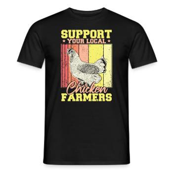 Soutenez vos producteurs de poulet locaux - T-shirt homme - noir - Devant - AI Model Male 178 light (178cm)
