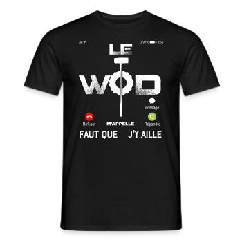Le wod m'appelle Sport Entrainement Humour - T-shirt homme - noir - Devant - AI Model Male 178 light (178cm)