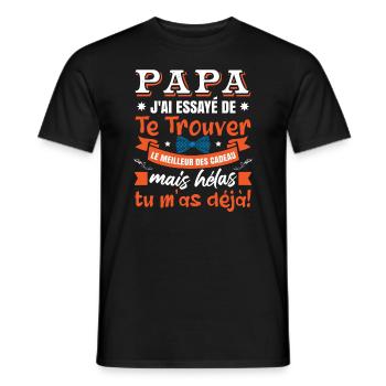 Papa Cadeau Père - T-shirt homme - noir - Devant - AI Model Male 178 light (178cm)