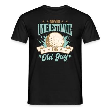 Never Underestimate The Old Guy Golf - Men's T-Shirt - black - Front - AI Model Male 178 light (178cm)