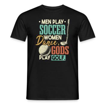 Dieux Jouer au golf Drôle de citation Golf - T-shirt homme - noir - Devant - AI Model Male 178 light (178cm)
