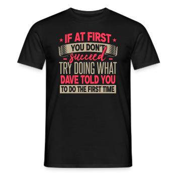 Funny Dave Name Gift - Men's T-Shirt - black - Front - AI Model Male 178 light (178cm)