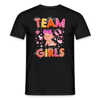 baby in family "Gender Reveal Team Girls" - Men's T-Shirt - black - Front - AI Model Male 178 light (178cm)