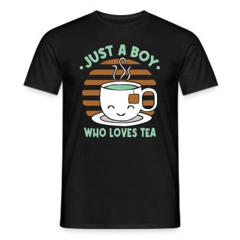 Juste un garçon qui aime le thé - T-shirt homme - noir - Devant - AI Model Male 178 light (178cm)