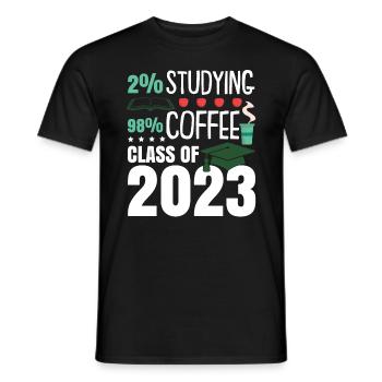 Café de la classe 2023 - T-shirt homme - noir - Devant - AI Model Male 178 light (178cm)