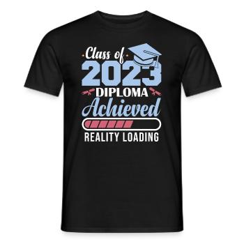 Diplôme de la promotion 2023 obtenu - T-shirt homme - noir - Devant - AI Model Male 178 light (178cm)
