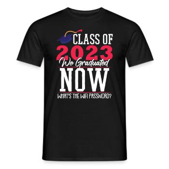 Classe de 2023 Nous avons obtenu notre diplôme maintenant - T-shirt homme - noir - Devant - AI Model Male 178 light (178cm)