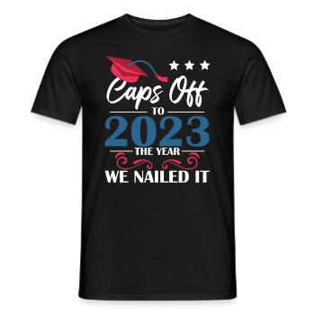 Caps de la graduation jusqu’en 2023 - T-shirt homme - noir - Devant - AI Model Male 178 light (178cm)