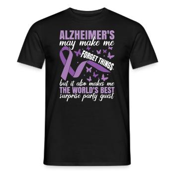 Bewusstsein für Alzheimer | Lila Band | Dement - Männer T-Shirt - Schwarz - Vorne - AI Model Male 178 light (178cm)