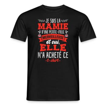 Je Suis La Mamie D'Une Petite Fille - T-shirt homme - noir - Devant - AI Model Male 178 light (178cm)