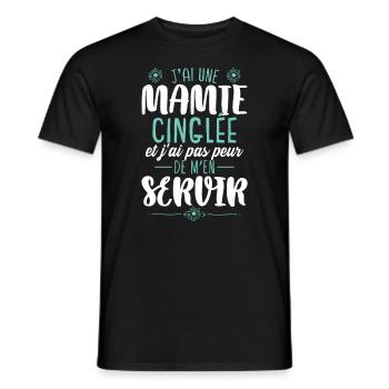J'ai Une Mamie Cinglée - T-shirt homme - noir - Devant - AI Model Male 178 light (178cm)