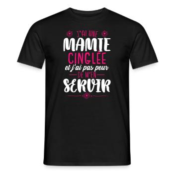 Mamie Petite-Fille Cadeau Humour Grand-Mère - T-shirt homme - noir - Devant - AI Model Male 178 light (178cm)