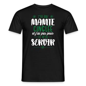 Mamie Petite Fille Cadeau - T-shirt homme - noir - Devant - AI Model Male 178 light (178cm)