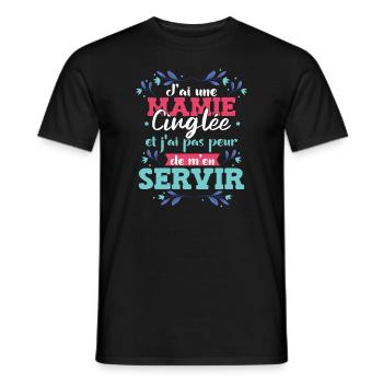 Fête Des Mères Mamie Humour Mémé - T-shirt homme - noir - Devant - AI Model Male 178 light (178cm)