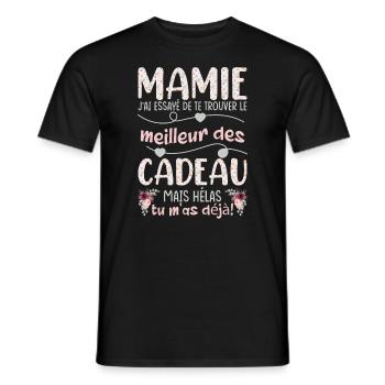 Mamie Cadeau Fête Des Mères Petite Fille - T-shirt homme - noir - Devant - AI Model Male 178 light (178cm)