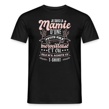 Drôle Mamie Cadeau Petite Fille Grand Mère - T-shirt homme - noir - Devant - AI Model Male 178 light (178cm)