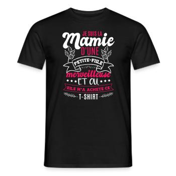 Drôle Petite Fille Grand Mère Fête Des Mères - T-shirt homme - noir - Devant - AI Model Male 178 light (178cm)