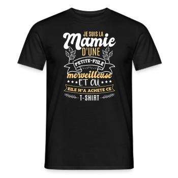 Je Suis La Mamie D'Une Petite-Fille - T-shirt homme - noir - Devant - AI Model Male 178 light (178cm)