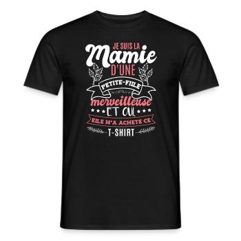 Je Suis La Mamie D'Une Petite Fille | Mamie Cadeau - T-shirt homme - noir - Devant - AI Model Male 178 light (178cm)
