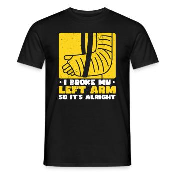 Drôle Broken Arm Elbow Poignet Main Joke - T-shirt homme - noir - Devant - AI Model Male 178 light (178cm)