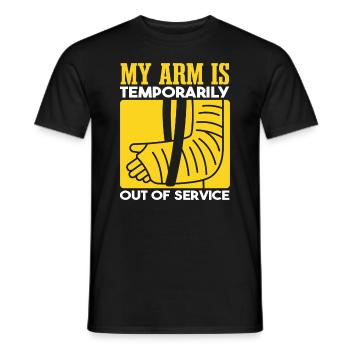 Mon bras est temporairement hors service - T-shirt homme - noir - Devant - AI Model Male 178 light (178cm)
