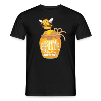Ich liebe Bienen die kacken Aufstrich - Männer T-Shirt - Schwarz - Vorne - AI Model Male 178 light (178cm)