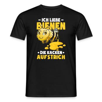 Ich liebe Bienen die kacken Aufstrich - Männer T-Shirt - Schwarz - Vorne - AI Model Male 178 light (178cm)