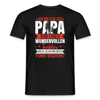 Papa Tochter Geschenk Vatertag 2023 - Männer T-Shirt - Schwarz - Vorne - AI Model Male 178 light (178cm)