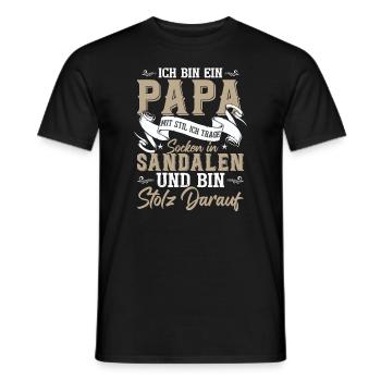 Ich bin der Papa mit Socken in Sandalen - Männer T-Shirt - Schwarz - Vorne - AI Model Male 178 light (178cm)