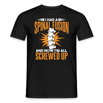 J’ai eu une fusion vertébrale - T-shirt homme - noir - Devant - AI Model Male 178 light (178cm)
