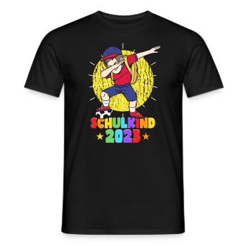 Schulkind 2023 Fußball - Männer T-Shirt - Schwarz - Vorne - AI Model Male 178 light (178cm)