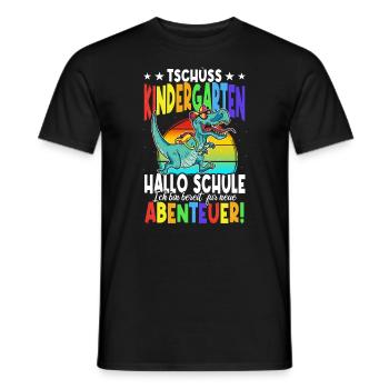Dinosaurier Schulkind Einschulung Schulstart - Männer T-Shirt - Schwarz - Vorne - AI Model Male 178 light (178cm)
