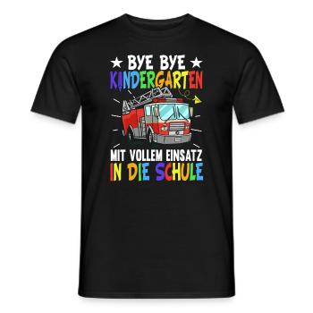 Feuerwehr Einschulung Jungen Schulkind - Männer T-Shirt - Schwarz - Vorne - AI Model Male 178 light (178cm)