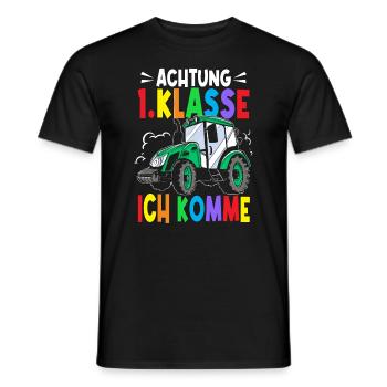 Traktor Erstklässler Schulkind Schultüte - Männer T-Shirt - Schwarz - Vorne - AI Model Male 178 light (178cm)