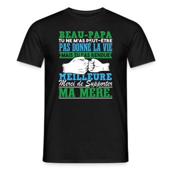 Beau Papa Fête des Pères - T-shirt homme - noir - Devant - AI Model Male 178 light (178cm)