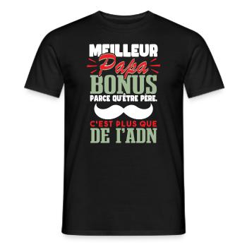 Idée Cadeau Meilleur Papa Bonus - T-shirt homme - noir - Devant - AI Model Male 178 light (178cm)