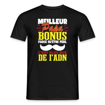 Meilleur Papa Bonus - T-shirt homme - noir - Devant - AI Model Male 178 light (178cm)