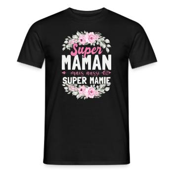 Fête Des Mères Maman & Mamie - T-shirt homme - noir - Devant - AI Model Male 178 light (178cm)