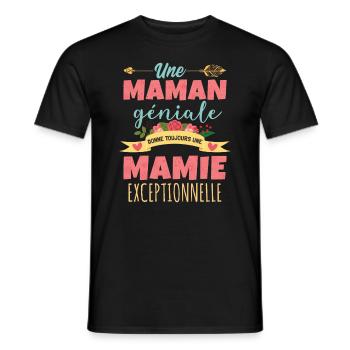 Fête Des Mères Une Maman Domme Une Mamie Gèniale - T-shirt homme - noir - Devant - AI Model Male 178 light (178cm)