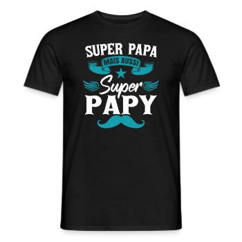 Drôle Fête Des Pères Papy - T-shirt homme - noir - Devant - AI Model Male 178 light (178cm)