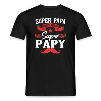 Papa & Papy - T-shirt homme - noir - Devant - AI Model Male 178 light (178cm)