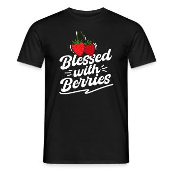 Fraises Drôle de Berry Lover Fruit - T-shirt homme - noir - Devant - AI Model Male 178 light (178cm)
