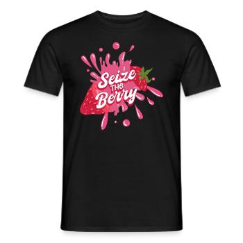 Frucht Erdbeere - Männer T-Shirt - Schwarz - Vorne - AI Model Male 178 light (178cm)